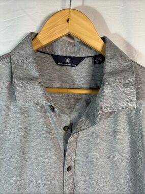 Hart Schaffner Marx Gray Textured Short-Sleeve Button Shirt